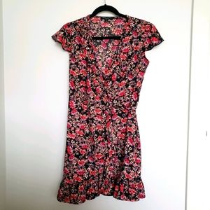 Floral Wrap Mini Dress